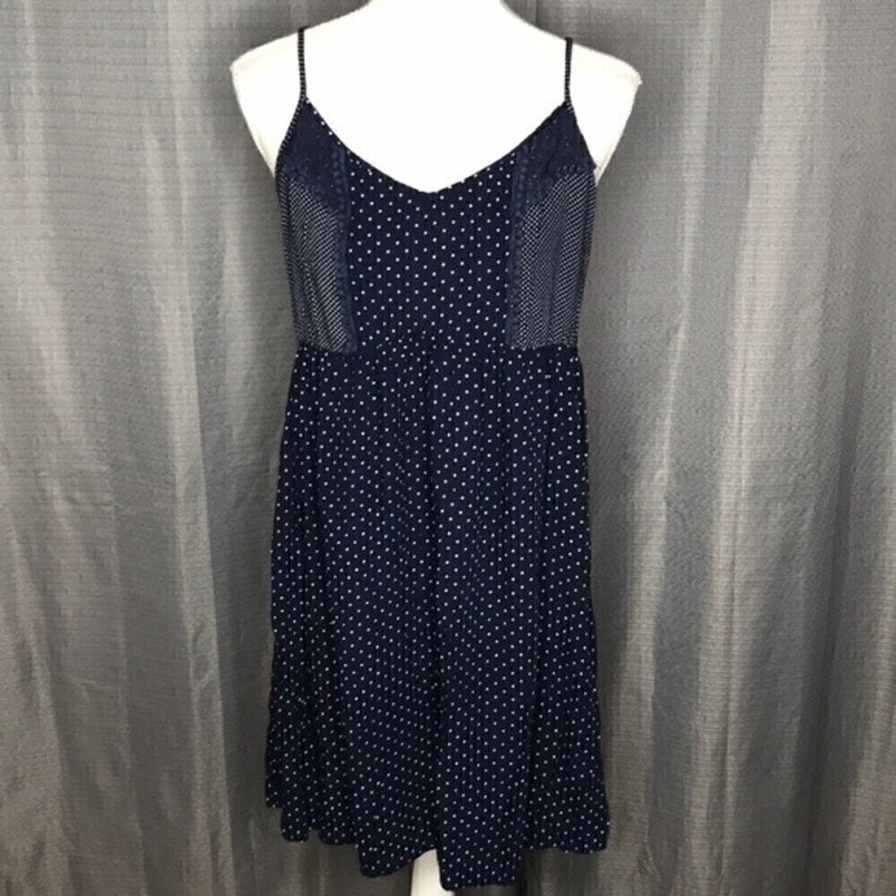 MOTHERHOOD MATERNITY MEDIUM BLUE POLKA DOT DRESS